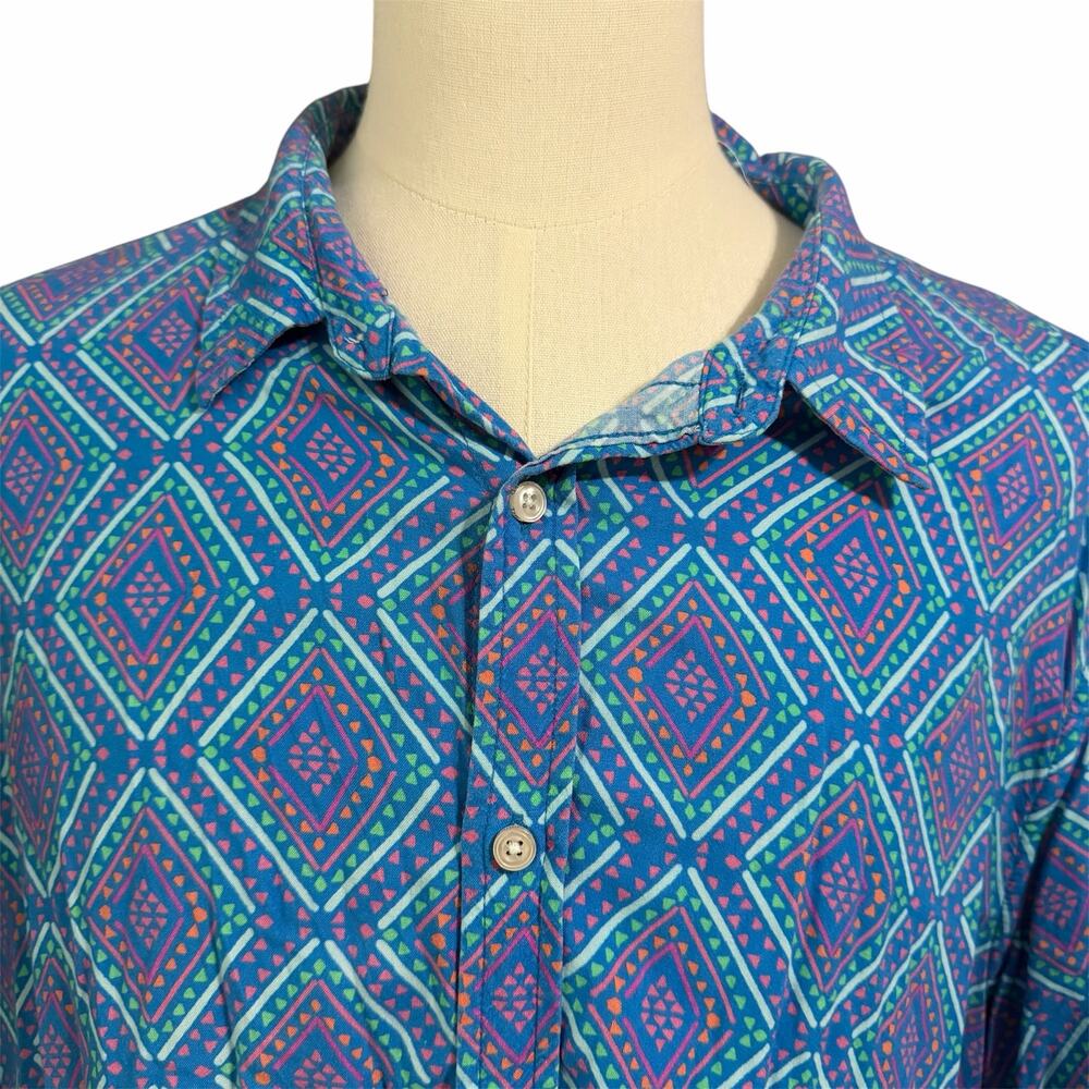 Chubbies Men's Multicolor Aztec Weekend Has Arrived Button Up Shirt Sz XXL Beach